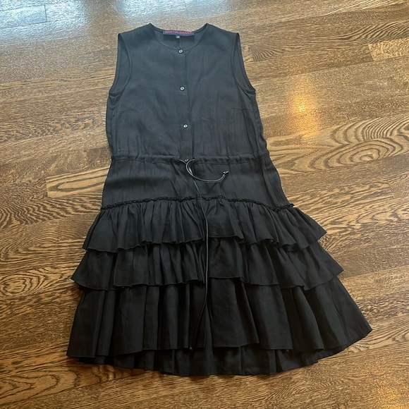 Martin Grand black 100% linen dress - Picture 1 of 4